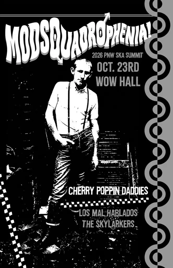 Event poster for Cherry Poppin Daddies at the WOW Hall
