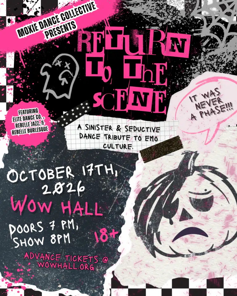 Event postr for Moxie Dance Collective event at the WOW Hall